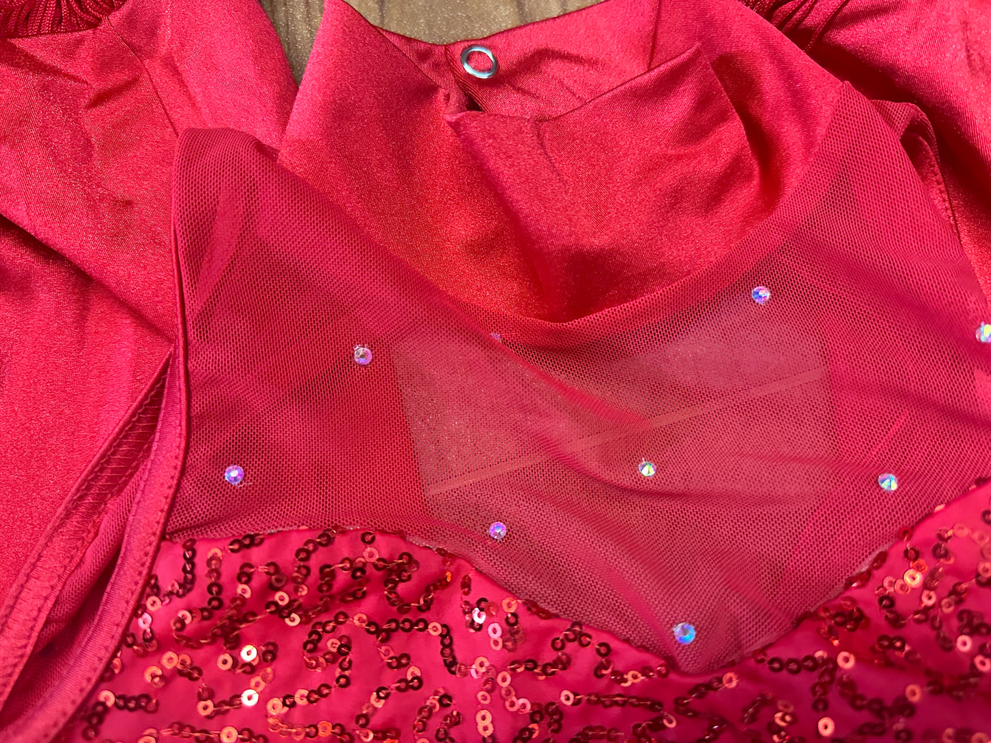 Pre-Owned Costume Small Adult Red Weissman 17900 Jazz Tap Clogging Disco Fringe Unitard Rhinestone