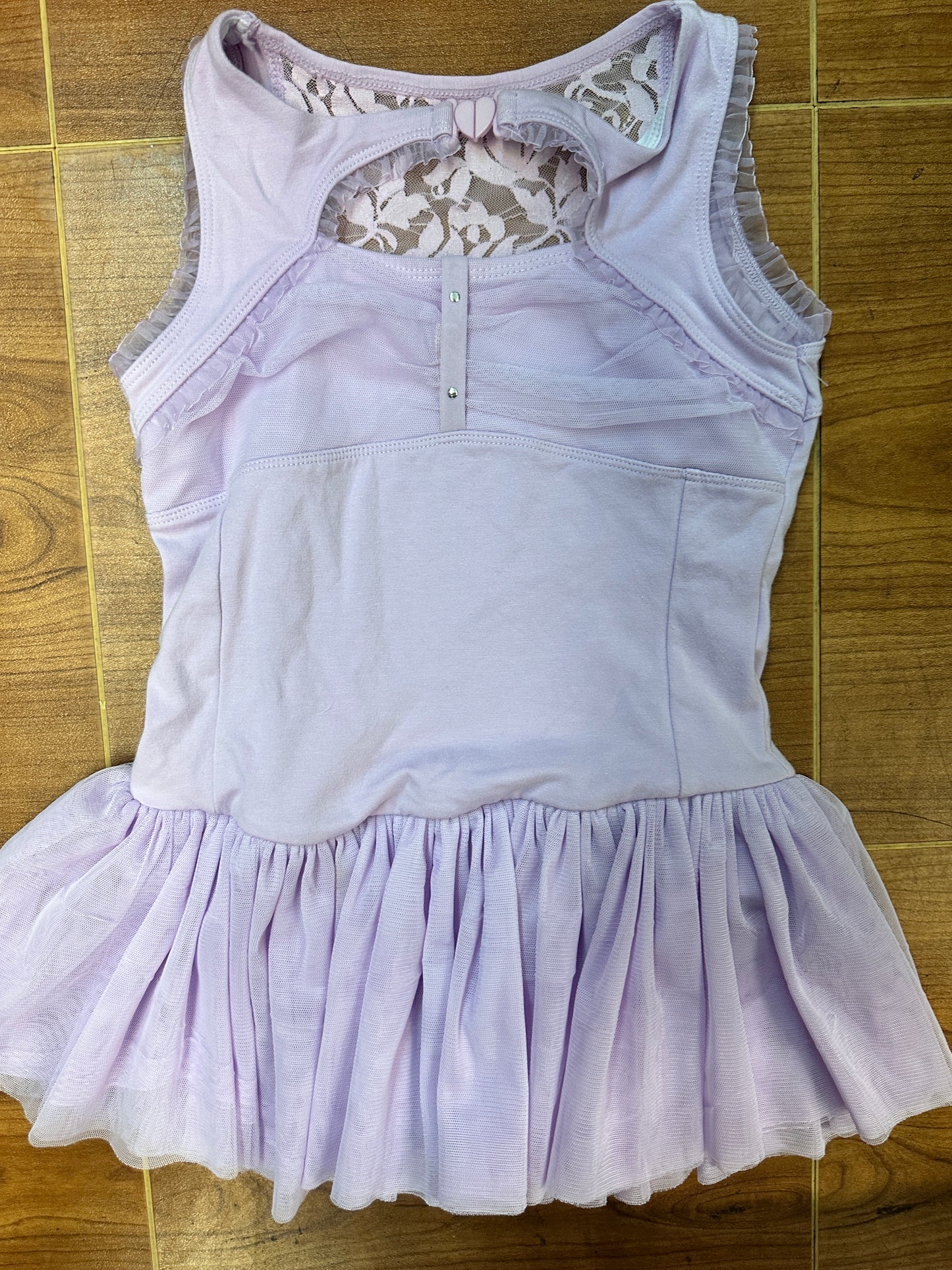 Pre-Owned Leotard Dress Medium Child 8-10 Lavender Bolero Front Lace Back Ballet Tap
