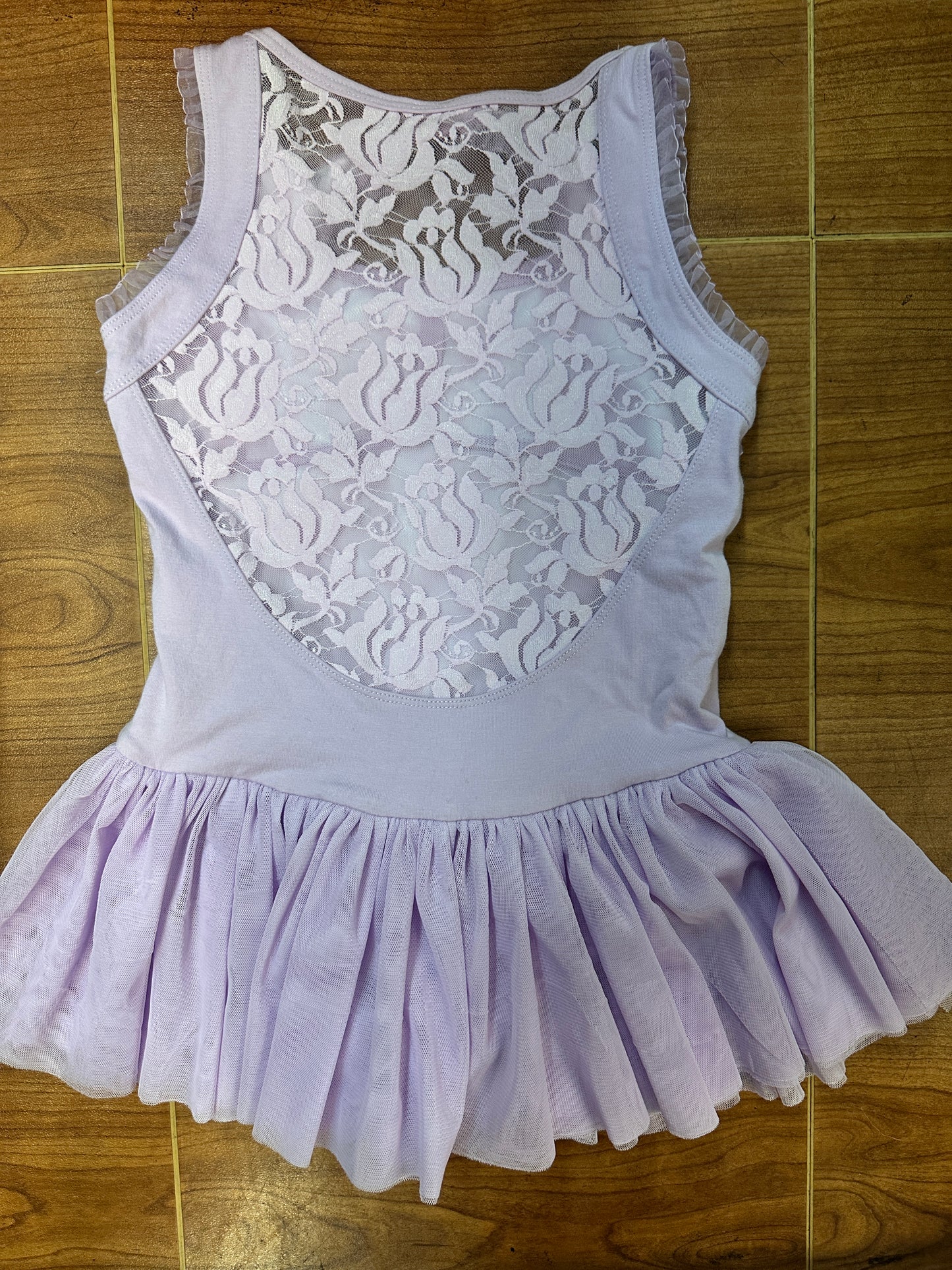 Pre-Owned Leotard Dress Medium Child 8-10 Lavender Bolero Front Lace Back Ballet Tap