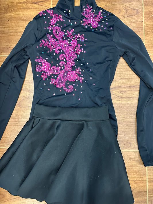 Pre-Owned Costume Medium Child Small Child Black Weissman MT12459/S8250 Jazz Tap Clogging