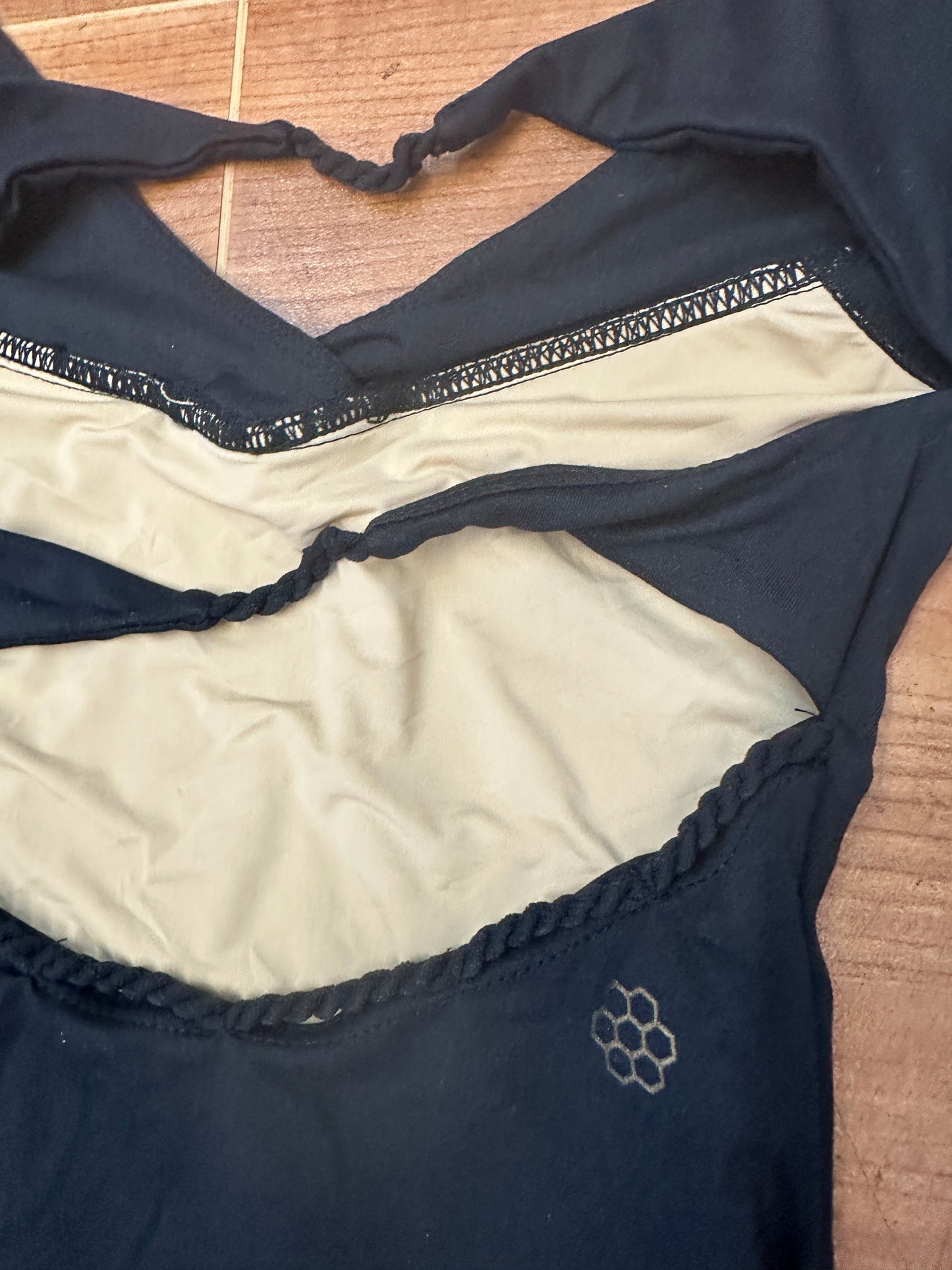 Pre-Owned Leotard Honeycut Small Adult Black Cord Look Ballet Jazz