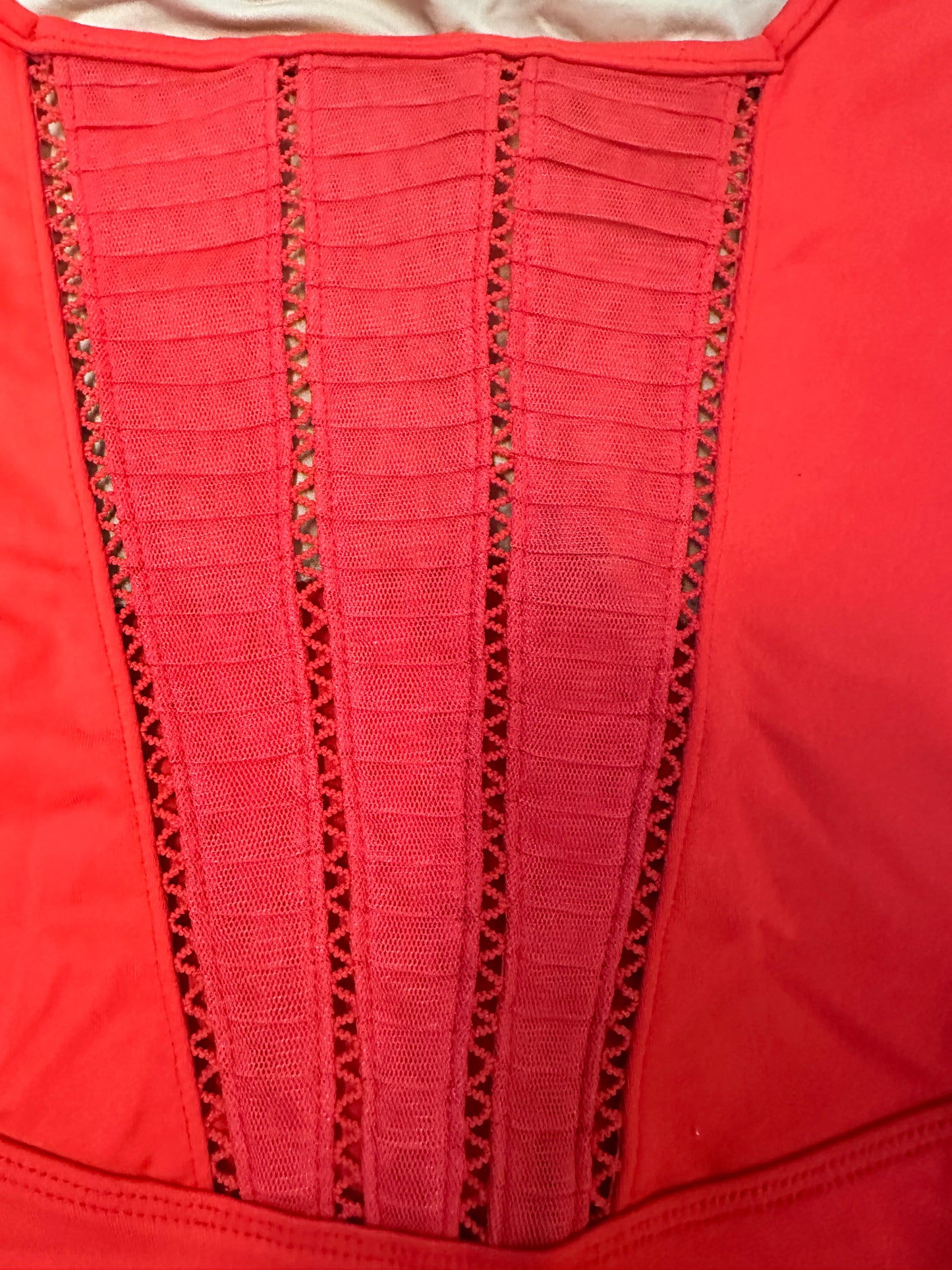 Pre-Owned Leotard Mirella Small Adult Red Detail Back Ballet Jazz