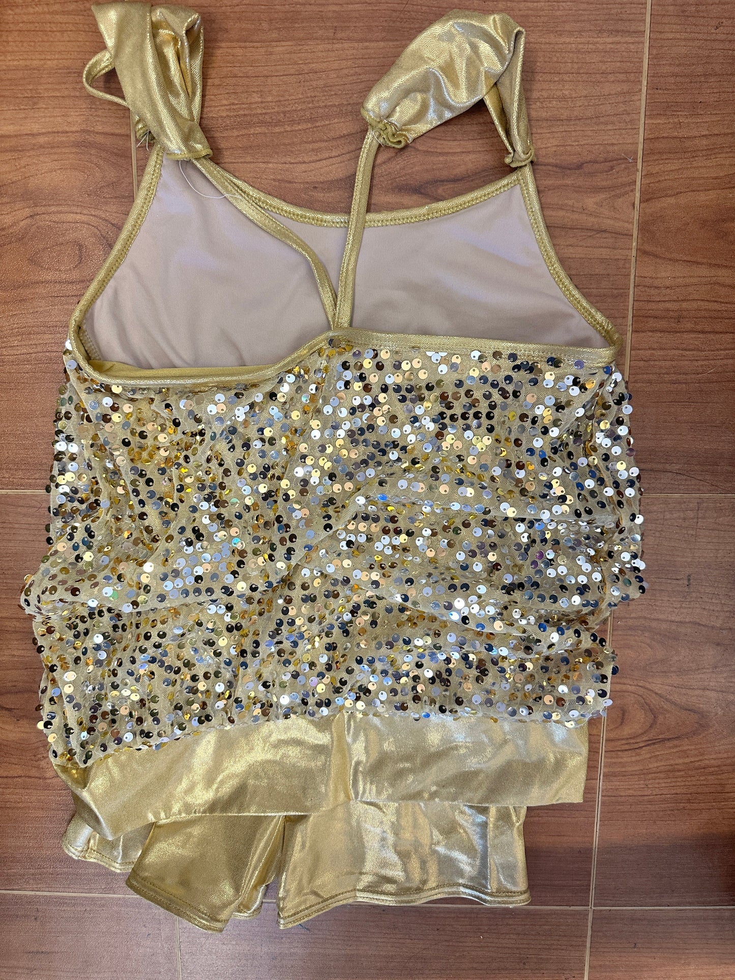 Pre-Owned Costume Weissman 6158 Large Child Gold Sequin Jazz Tap