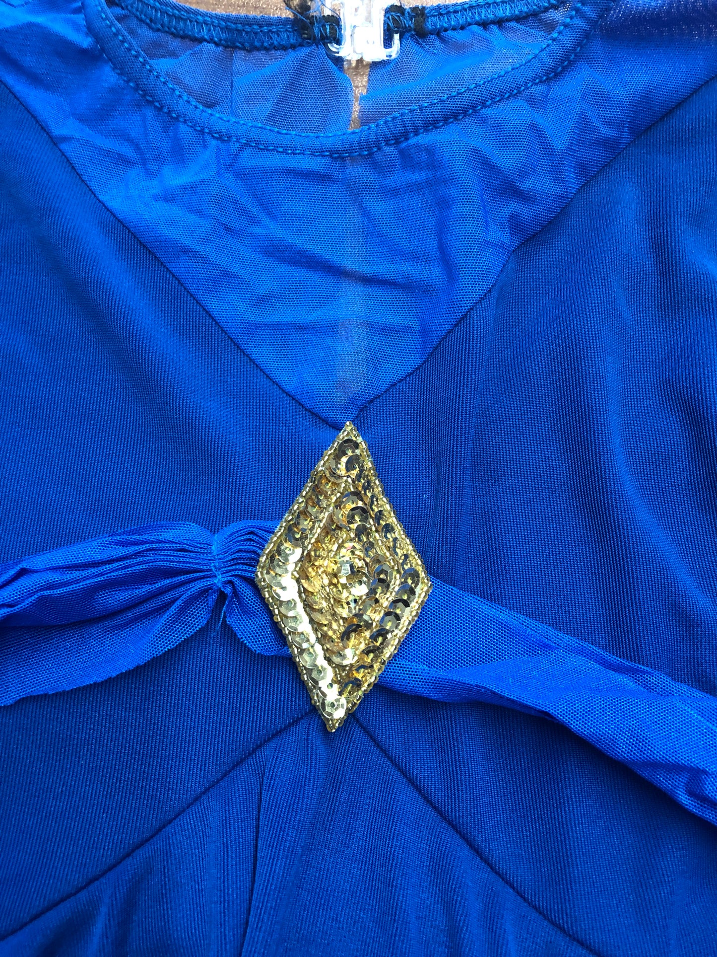 Pre-Owned Costume Large Adult Blue Costume Gallery Lyrical Jazz Flowy Dress Bell Sleeves