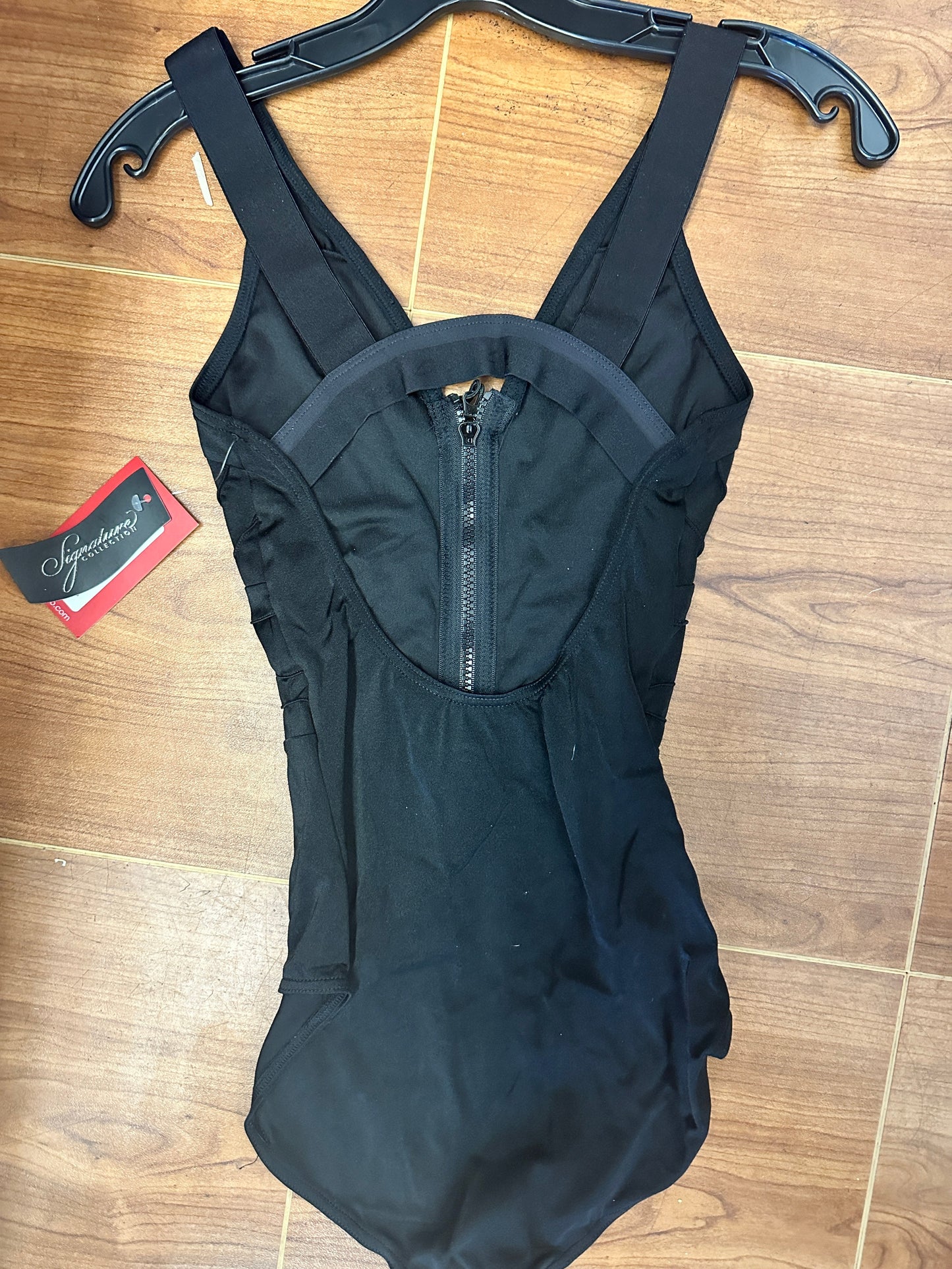 New Closeout Leotard Capezio 10302W Black Ballet Tap Jazz Zip Up Open Back