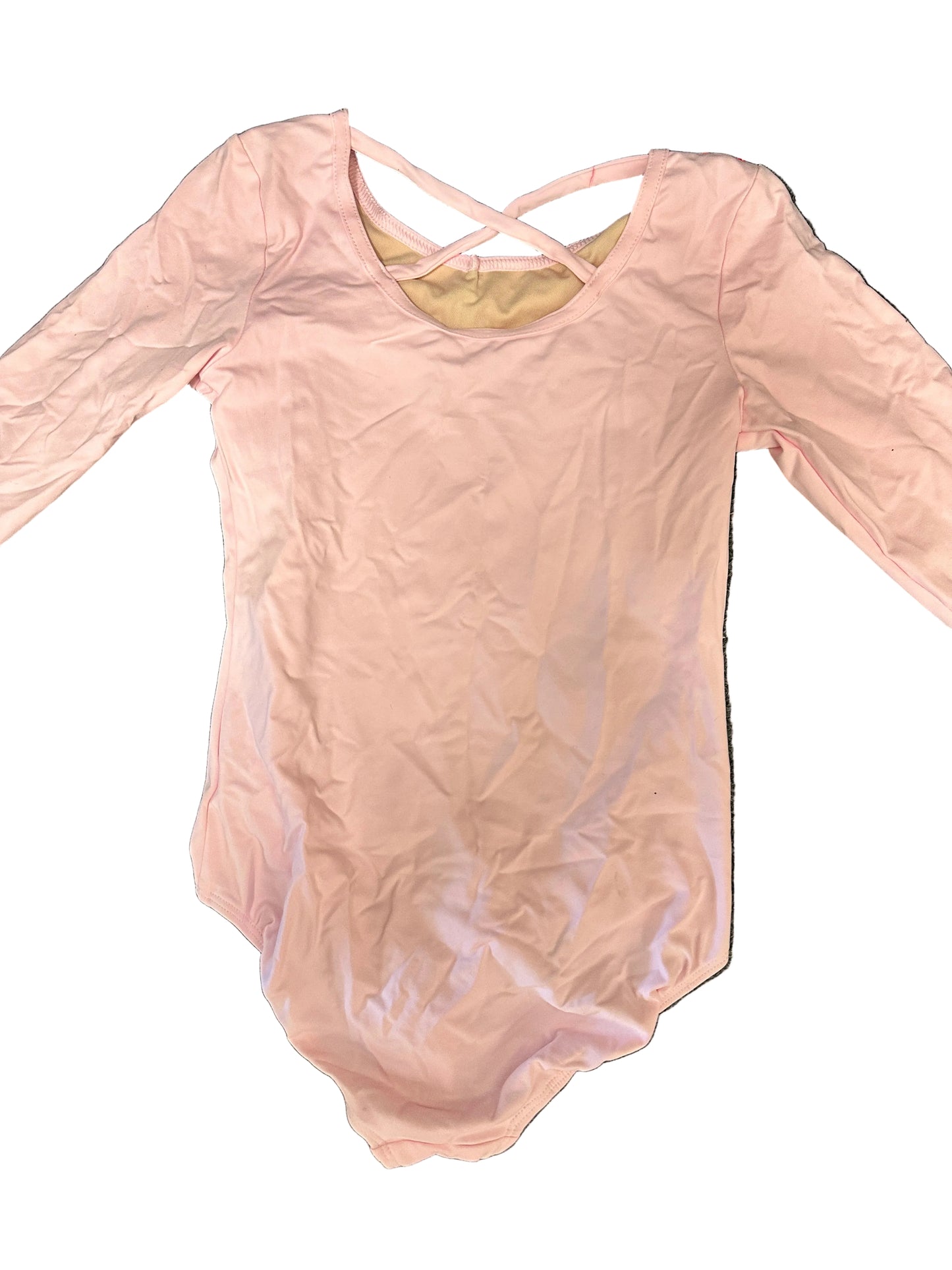 Pre-Owned Leotard Small Child 6-6x Pink Danskin Now 3/4 Sleeve Cross Back (Copy)