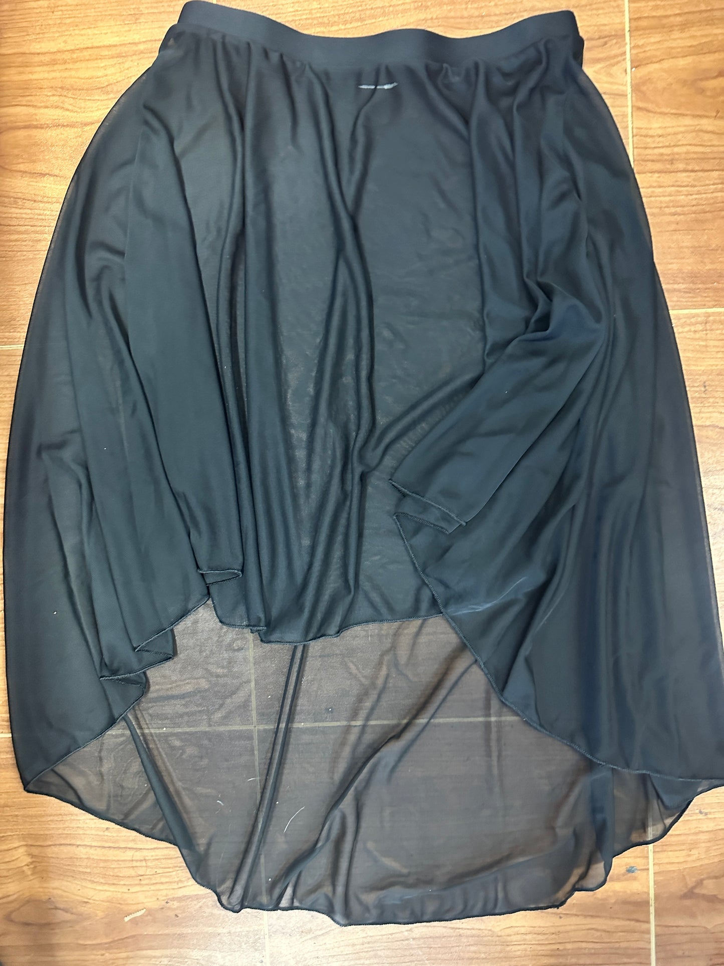 Pre-Owned Costume Skirt Small Adult Black Sheer High Low Modern Contemporary