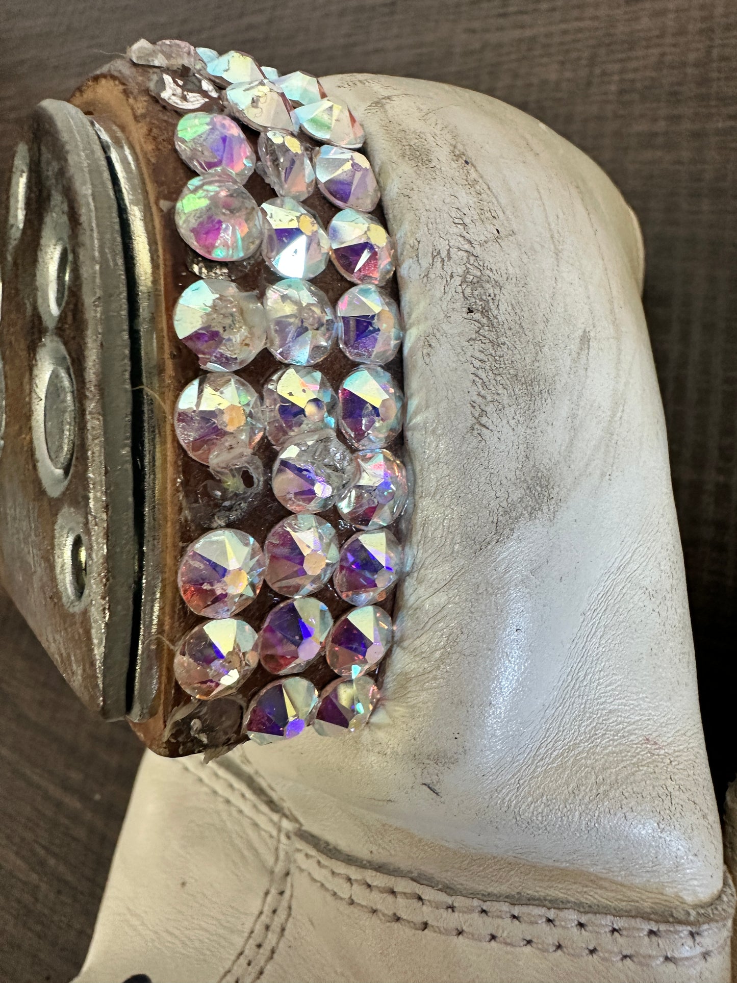 Pre-Owned Buck Clogging Shoes Steven Stompers 5.5M White Oxford Split Sole Buck Taps