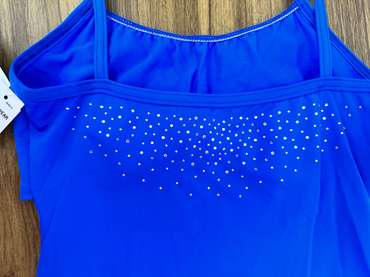 New Closeout Leotard Motionwear 5711 Large Adult Royal Blue Bow and Rhinestones Ballet Modern Jazz