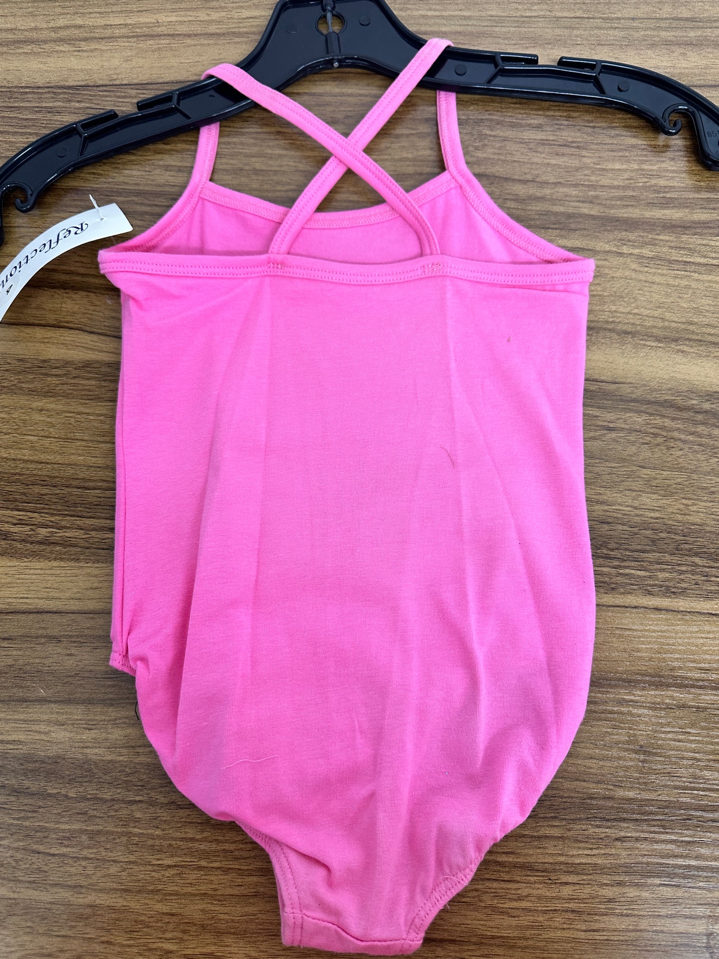 New Closeout Leotard Reflectionz XS Child Pink Camisole Cross Strap Cotton Ballet Tap