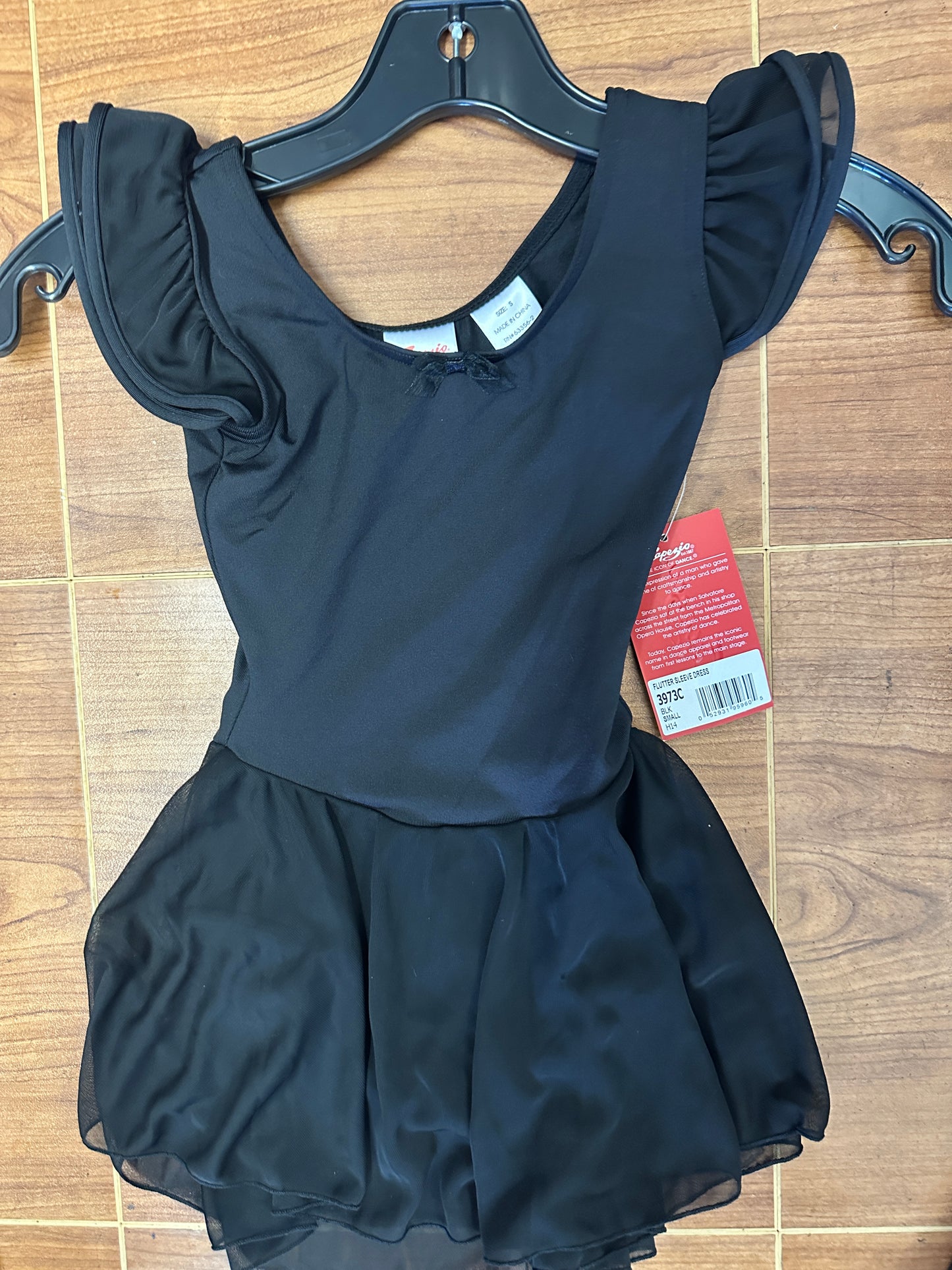 New Closeout Leotard Dress Capezio 3973C Child Lycra Flutter Sleeve Ballet Tap