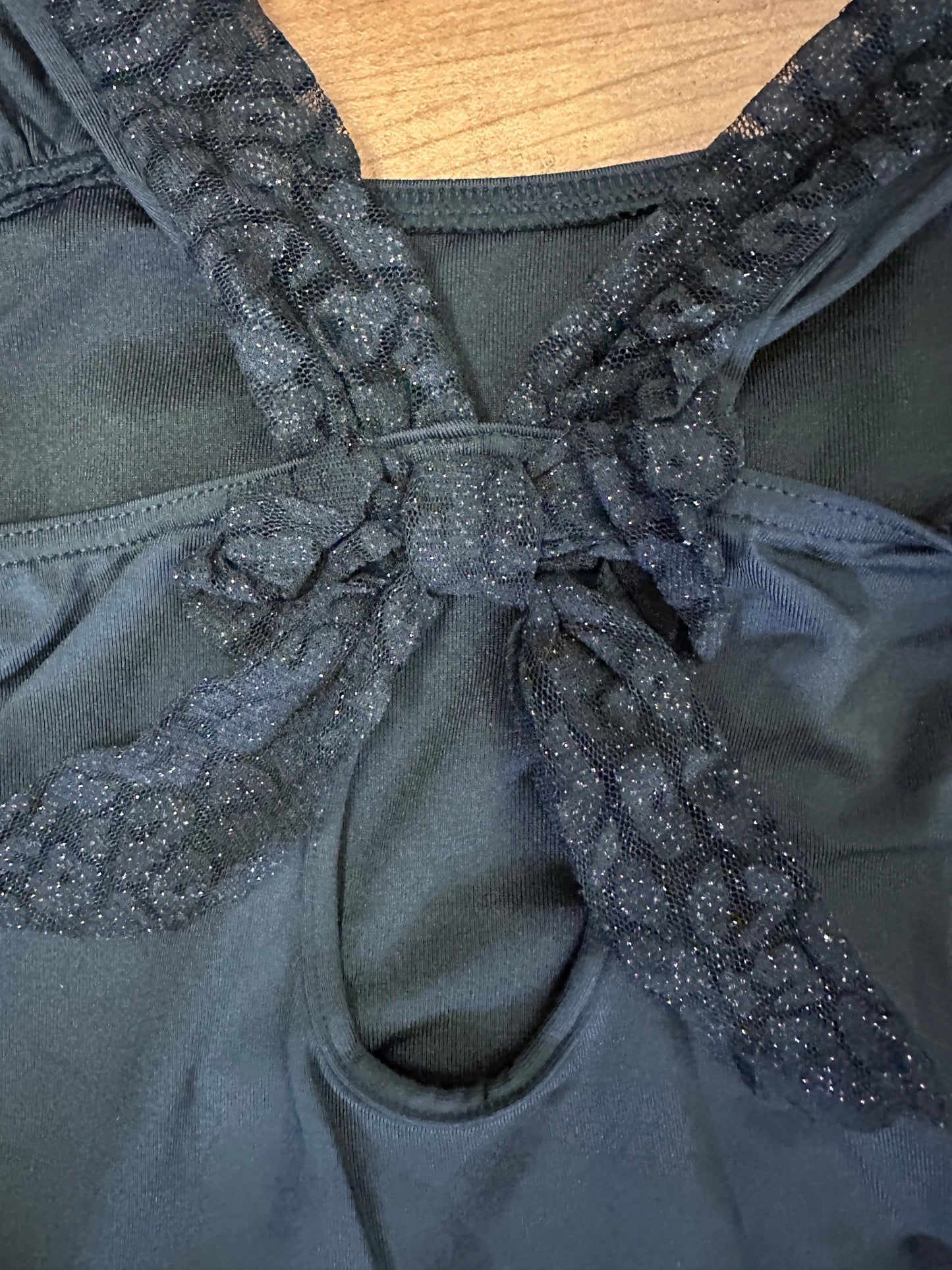 New Closeout Leotard Dress Capezio 10163C Inter Child 6x-7 Black Sparkle Ballet