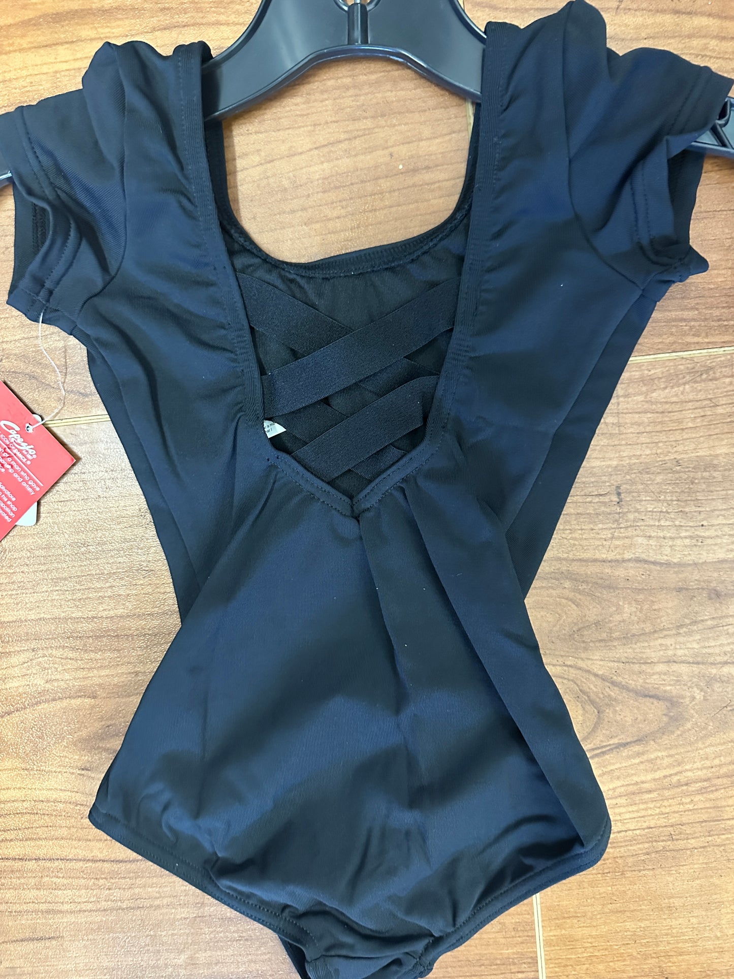 New Closeout Leotard Capezio BD103C Child Sizes Black Cap Sleeve Cross back Ballet