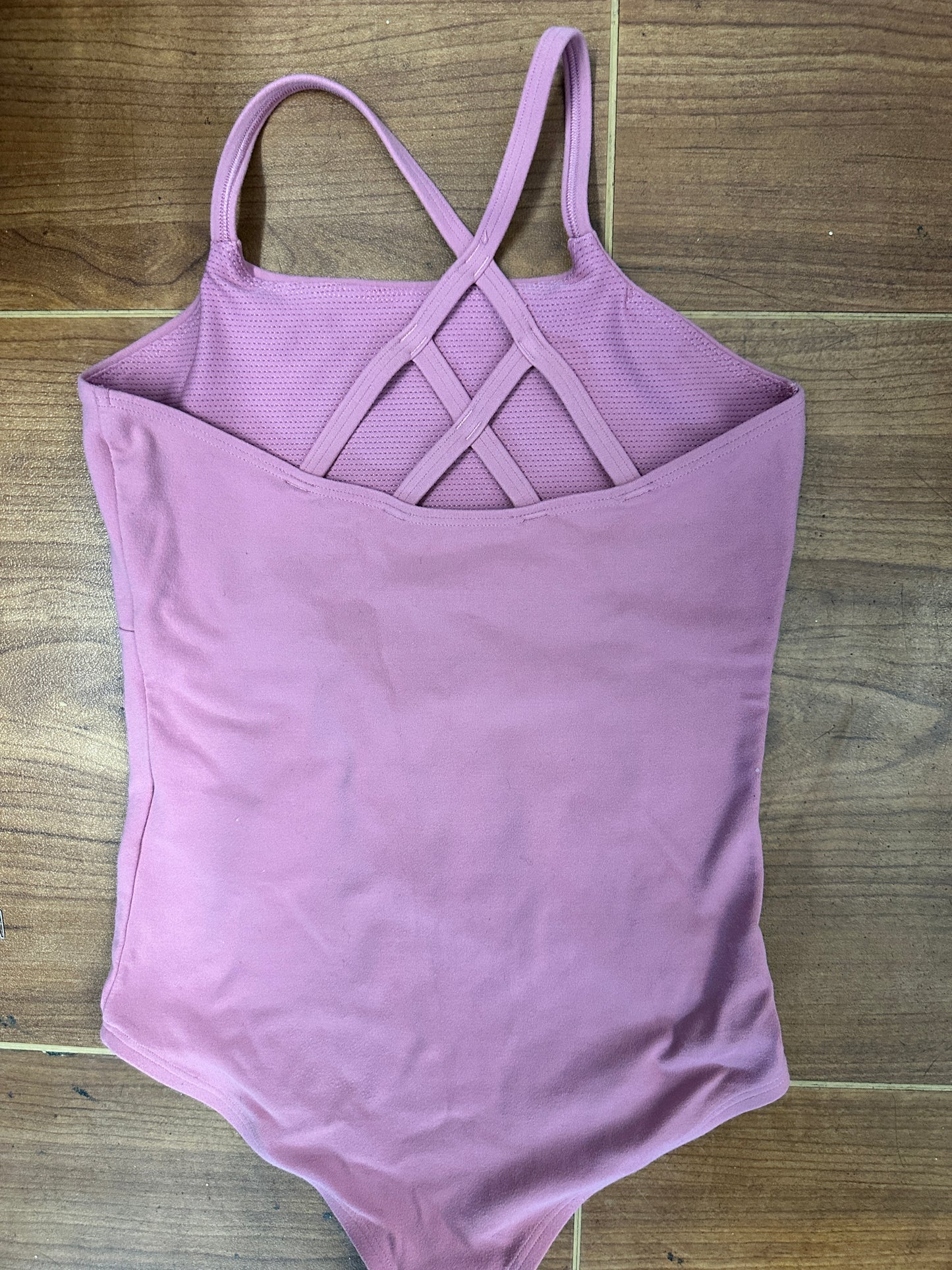 Pre-Owned Strappy Leotard Athleta Girl Small Child Dusty Pink Gymnastics Jazz