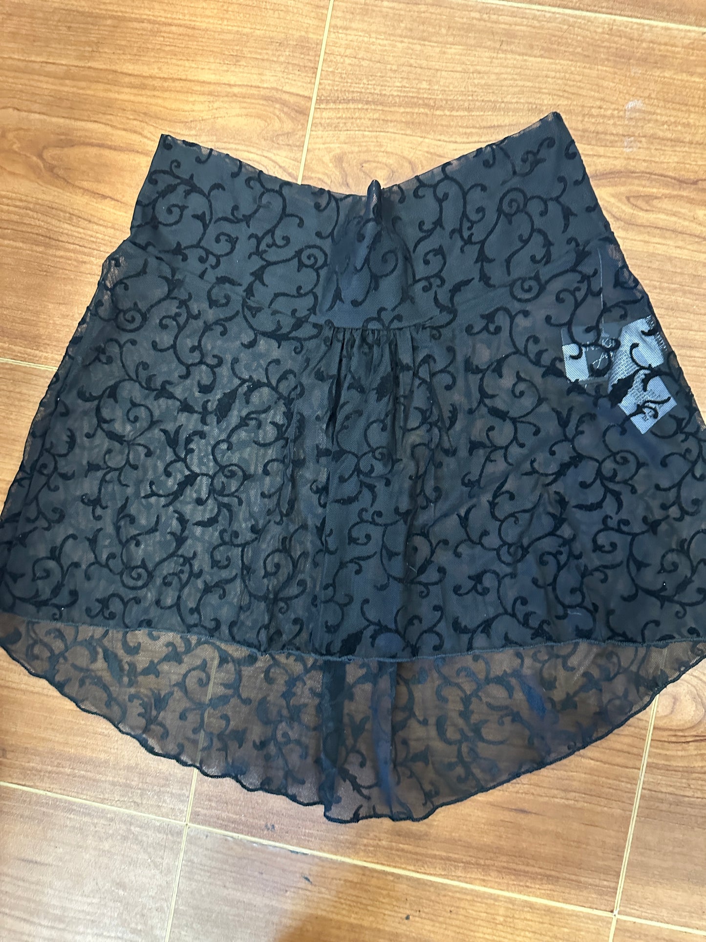 New Skirt Danskin Black Mesh Print Medium Adult Jazz Modern Ballet