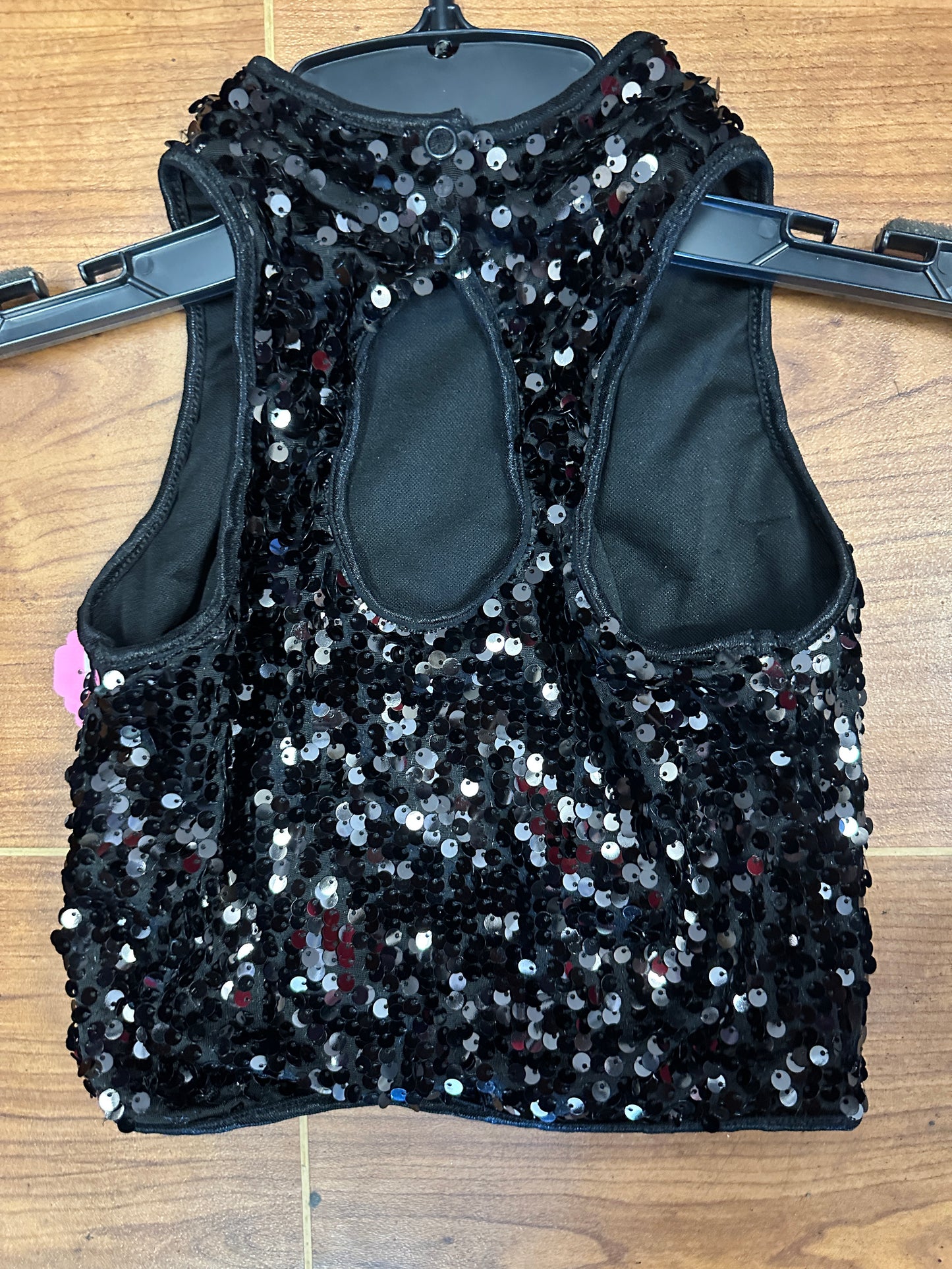 Pre-Owned Costume Crop Top Balera SQ9078 Medium Child BLACK Jazz Tap