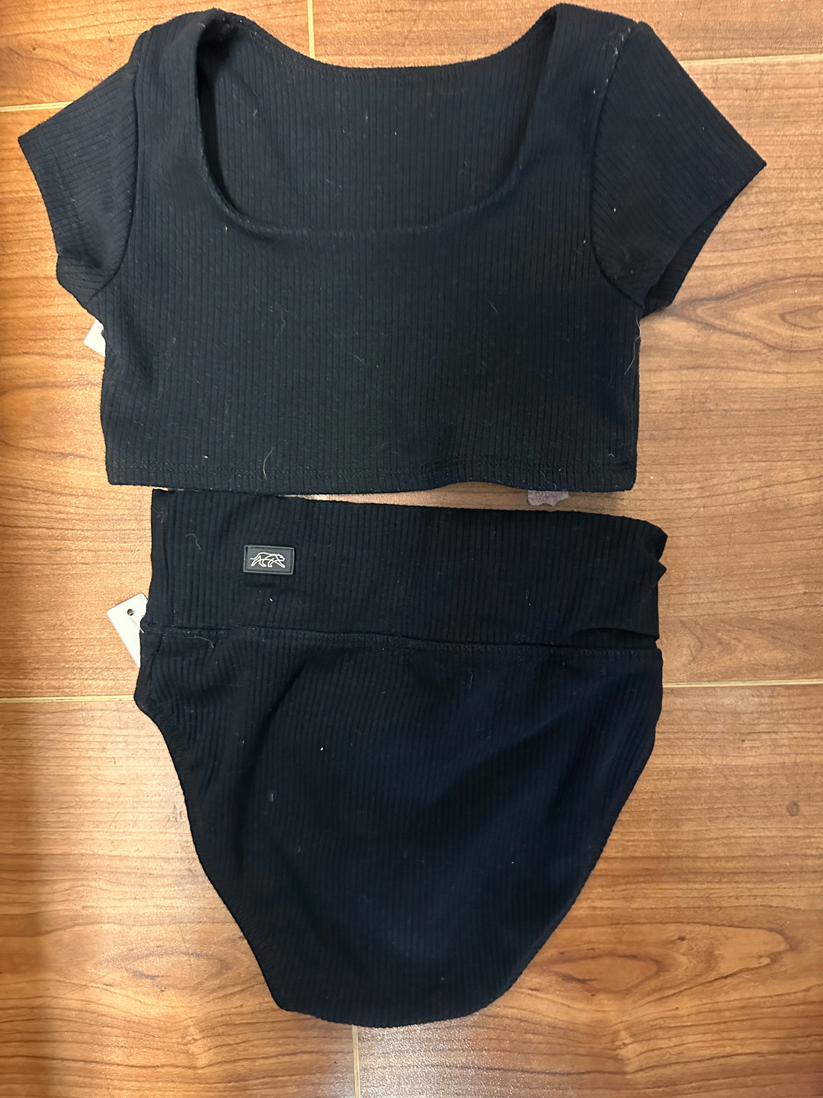 Pre-Owned SET Top/Briefs Tiger Friday Black X-Large Child Jazz Cheer Modern