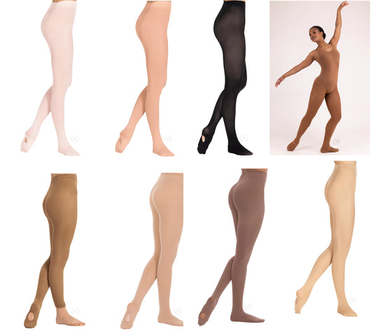 New Tights Eurotard 210 Women's Convertible True Non Run Microfiber Tights