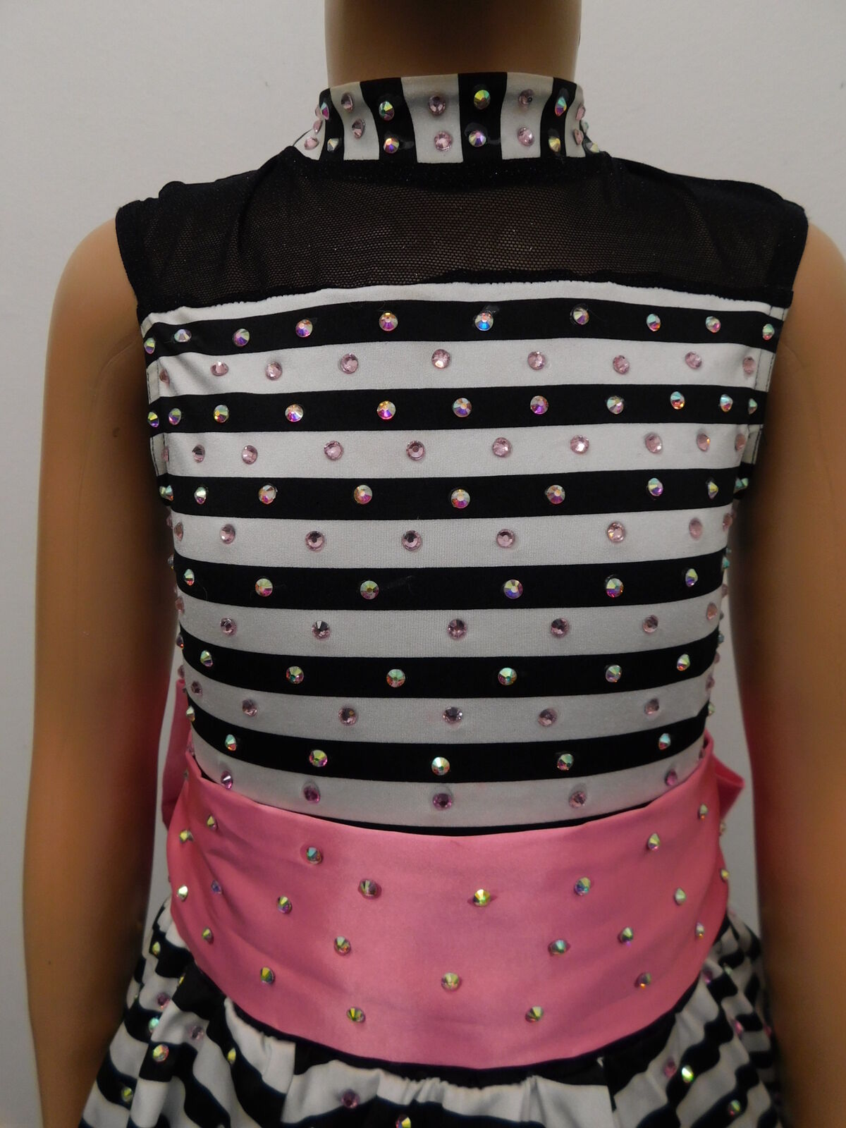 Pre-Owned Costume Weissman  11183 Intermediate Child Pink Dress Jazz Rhinestone