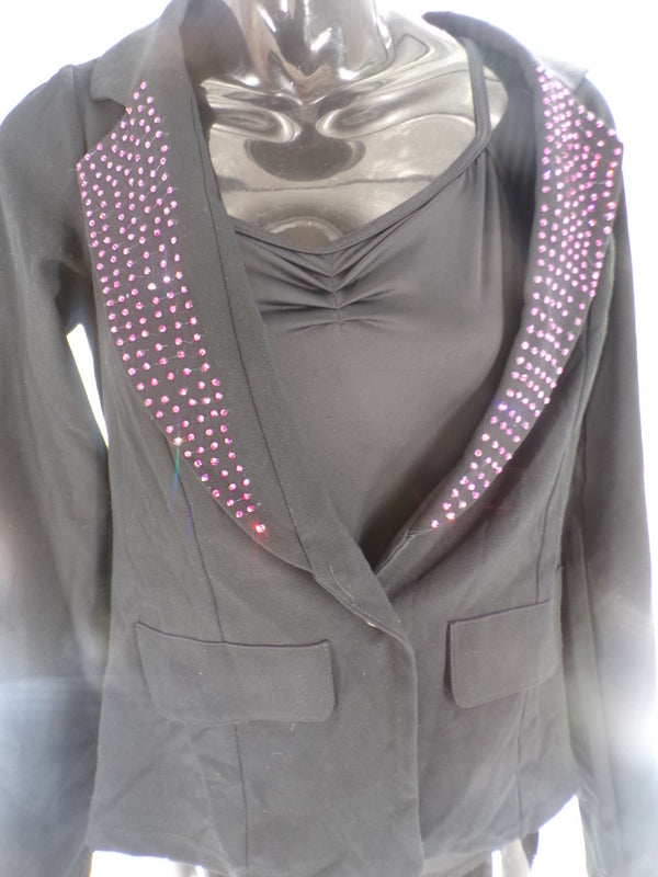 Pre-Owned Costume Jacket Added Stones Balera  AH11502 XS Adult Black  Jazz Tap