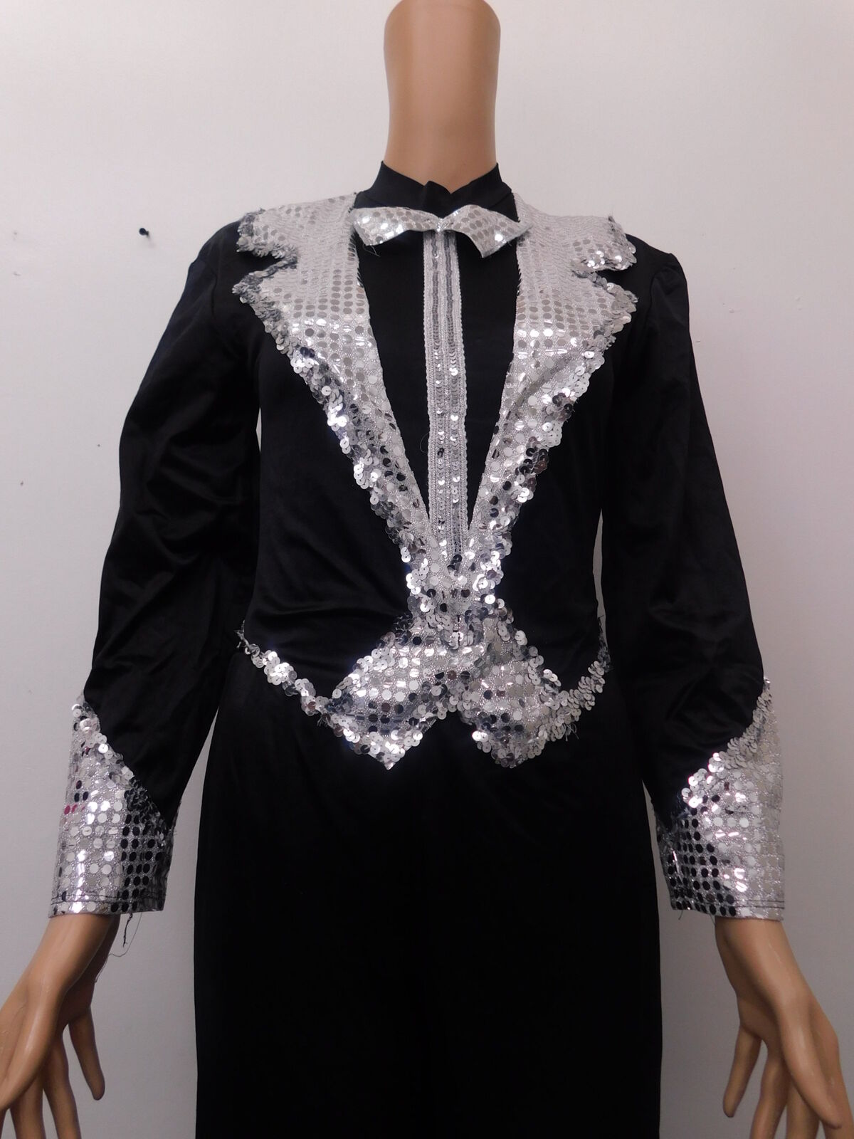 Pre-Owned Costume Unbranded   Medium Adult Black Tuxedo Jazz Sequin Gangster