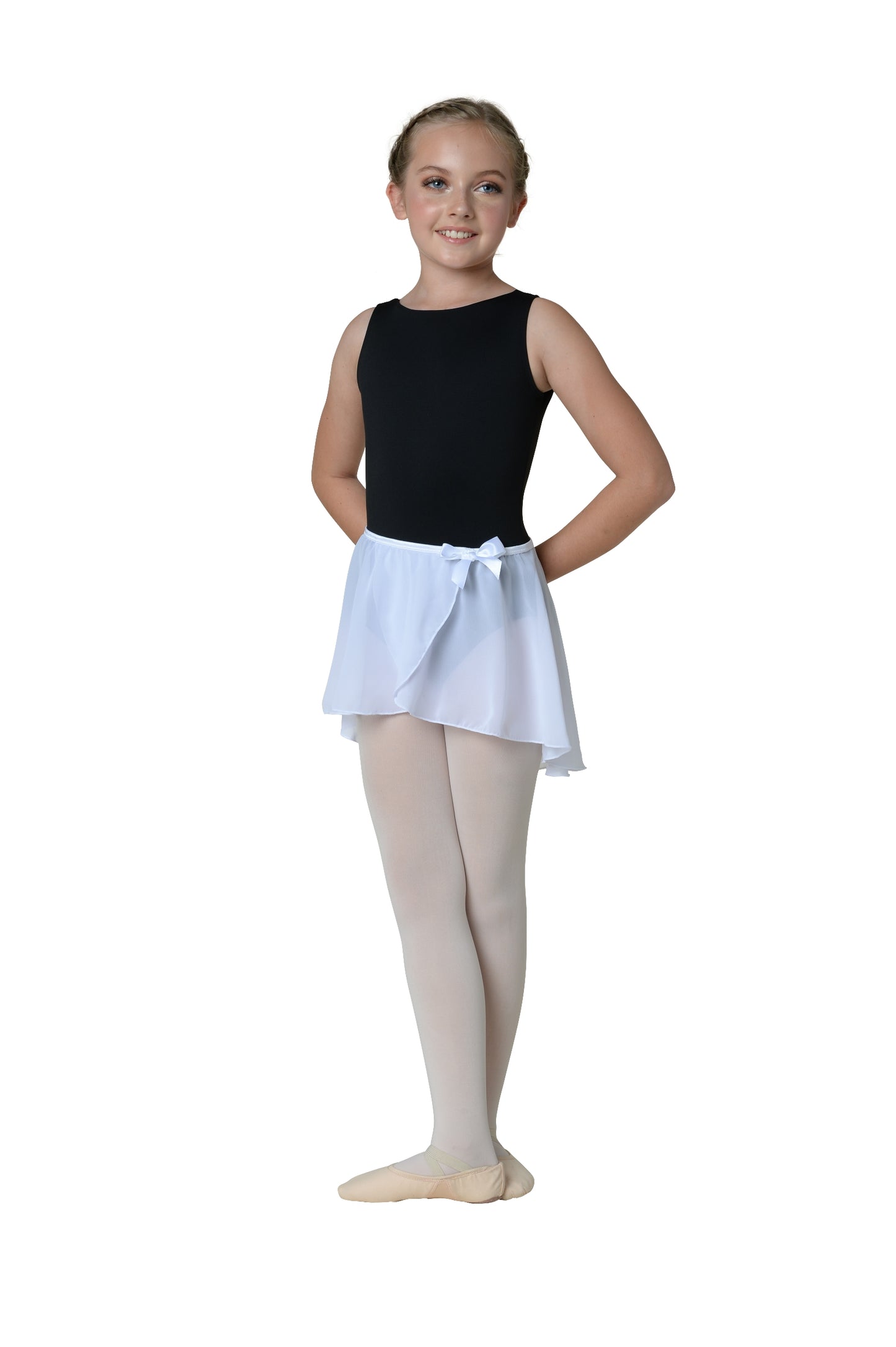 Pre-Owned Ballet Skirt Int Child White Danz N Motion 232C Tap Pull On