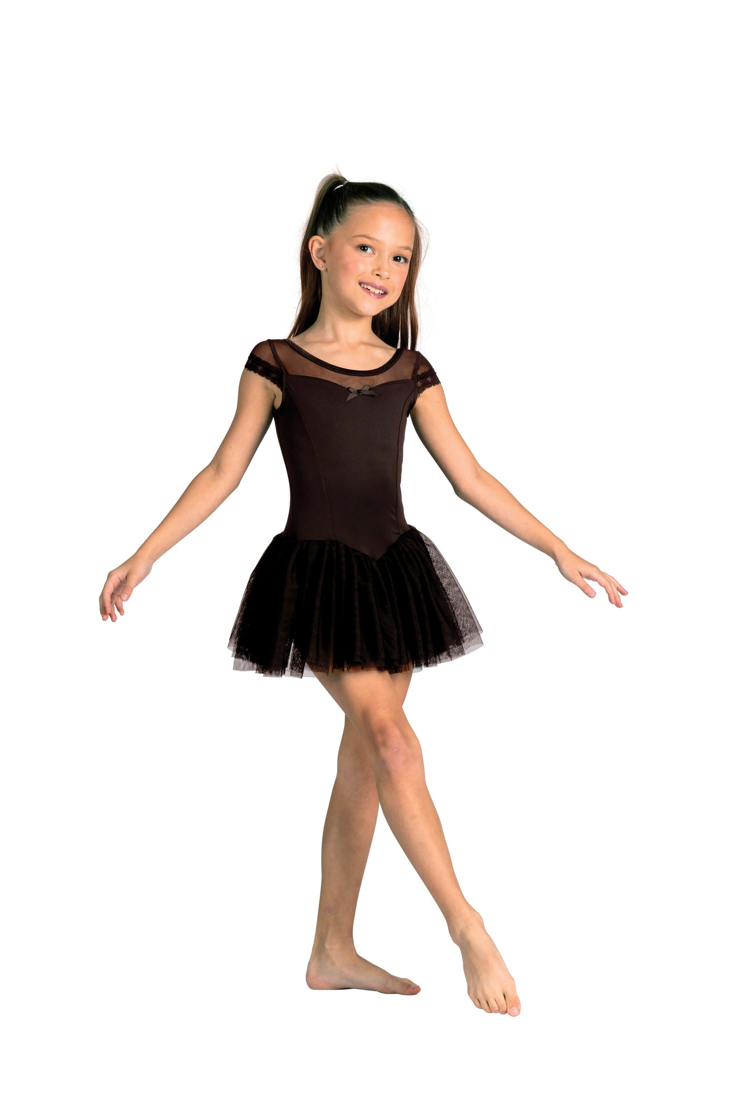 NEW Dance Dress DanzNMotion 24205C Sharlett Cap Sleeve Mesh