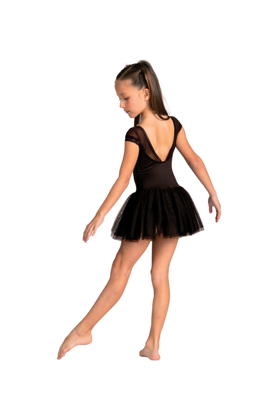 NEW Dance Dress DanzNMotion 24205C Sharlett Cap Sleeve Mesh