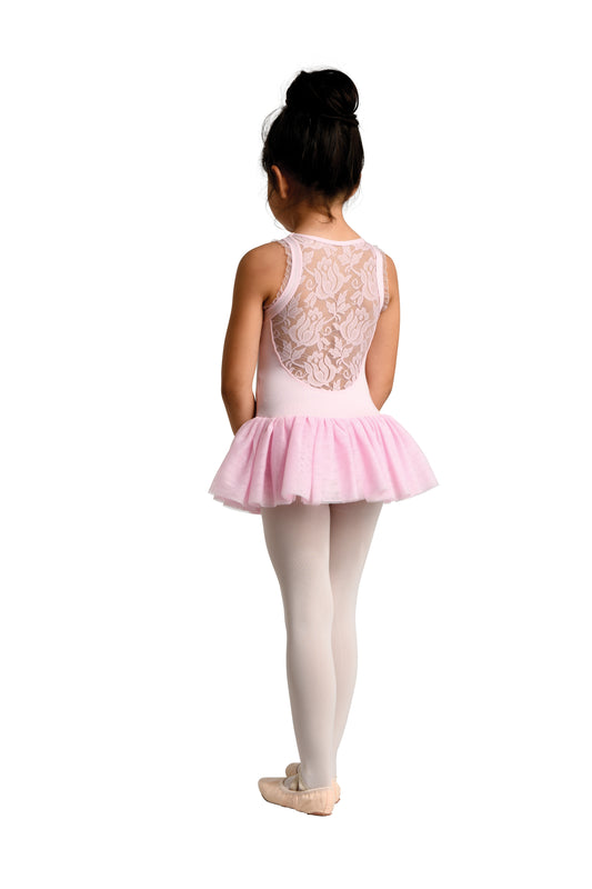 Pre-Owned Leotard Dress Medium Child 8-10 Lavender Bolero Front Lace Back Ballet Tap