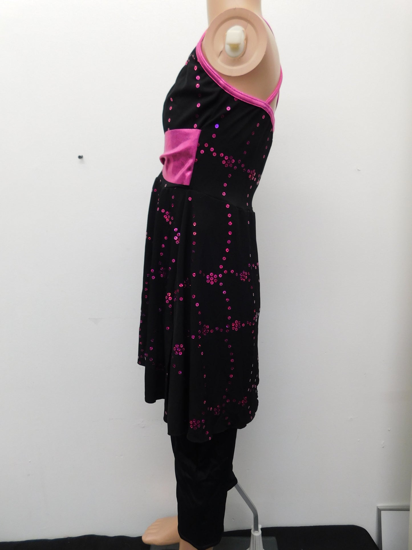 Pre-Owned Costume Weissman  4556 Medium Child Pink Dress Jazz Sequin