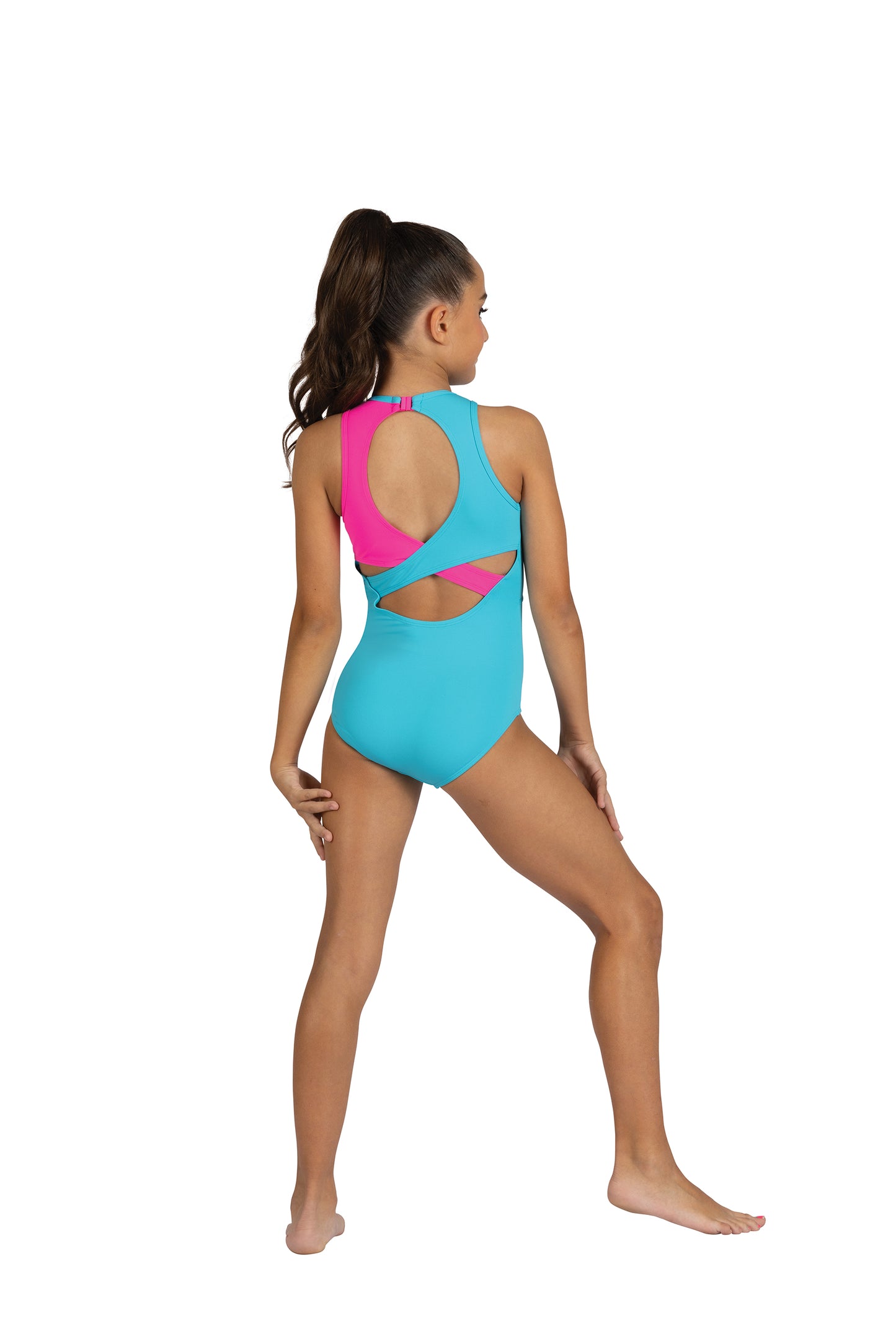 New Danz N Motion 25105C Chayce Leotard Two Tone Keyhold Back