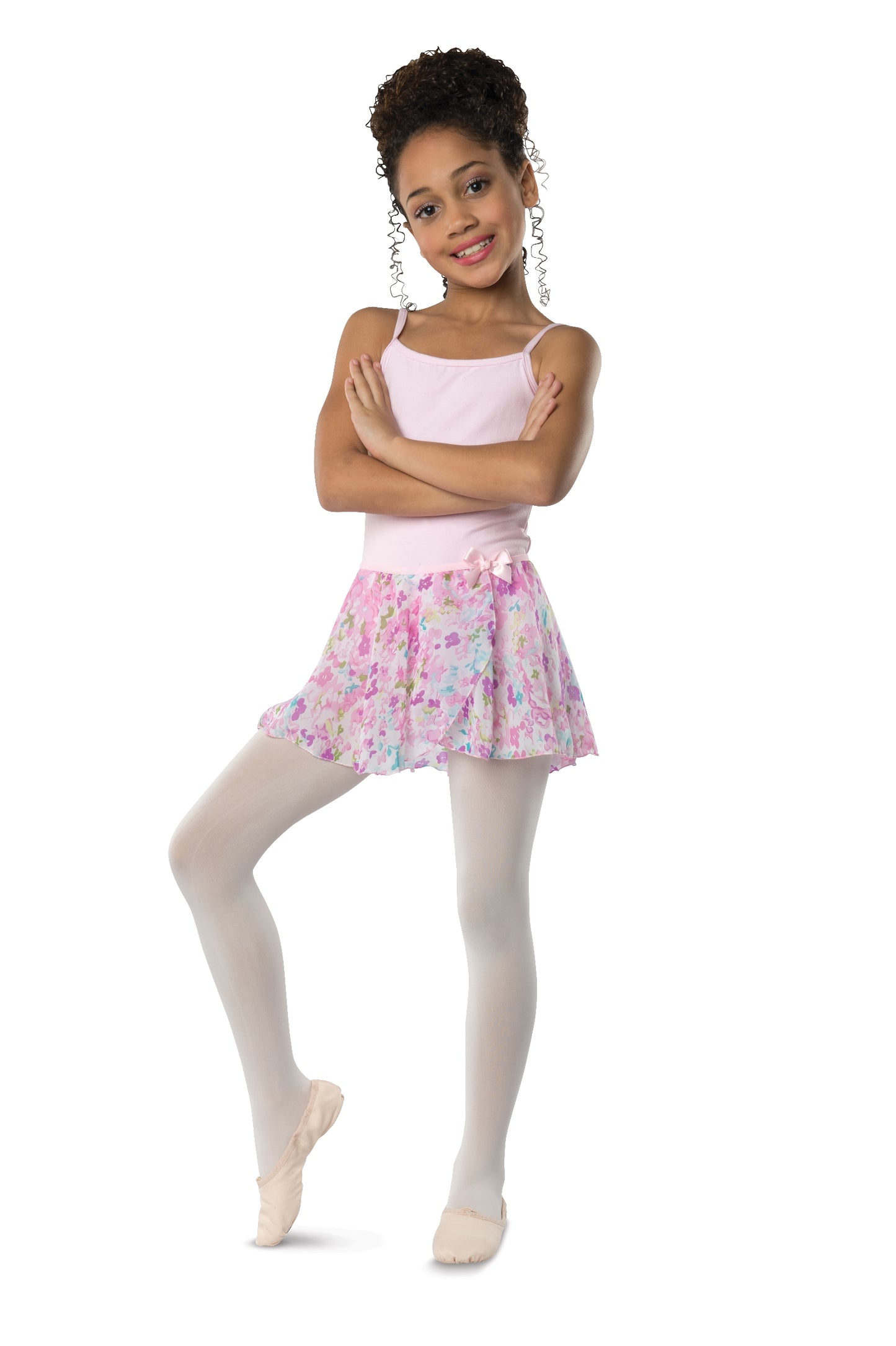 Pre-Owned Ballet Skirt Danz N Motion 2605C Pink Intermediate Child Floral Elastic Waist