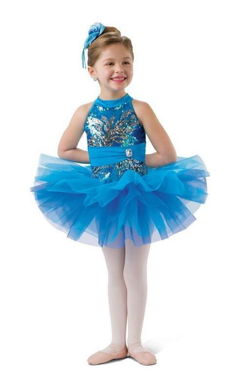 Pre-Owned Costume Costume Gallery  18500 Small Child Turquoise Tutu Dress Ballet Sequins