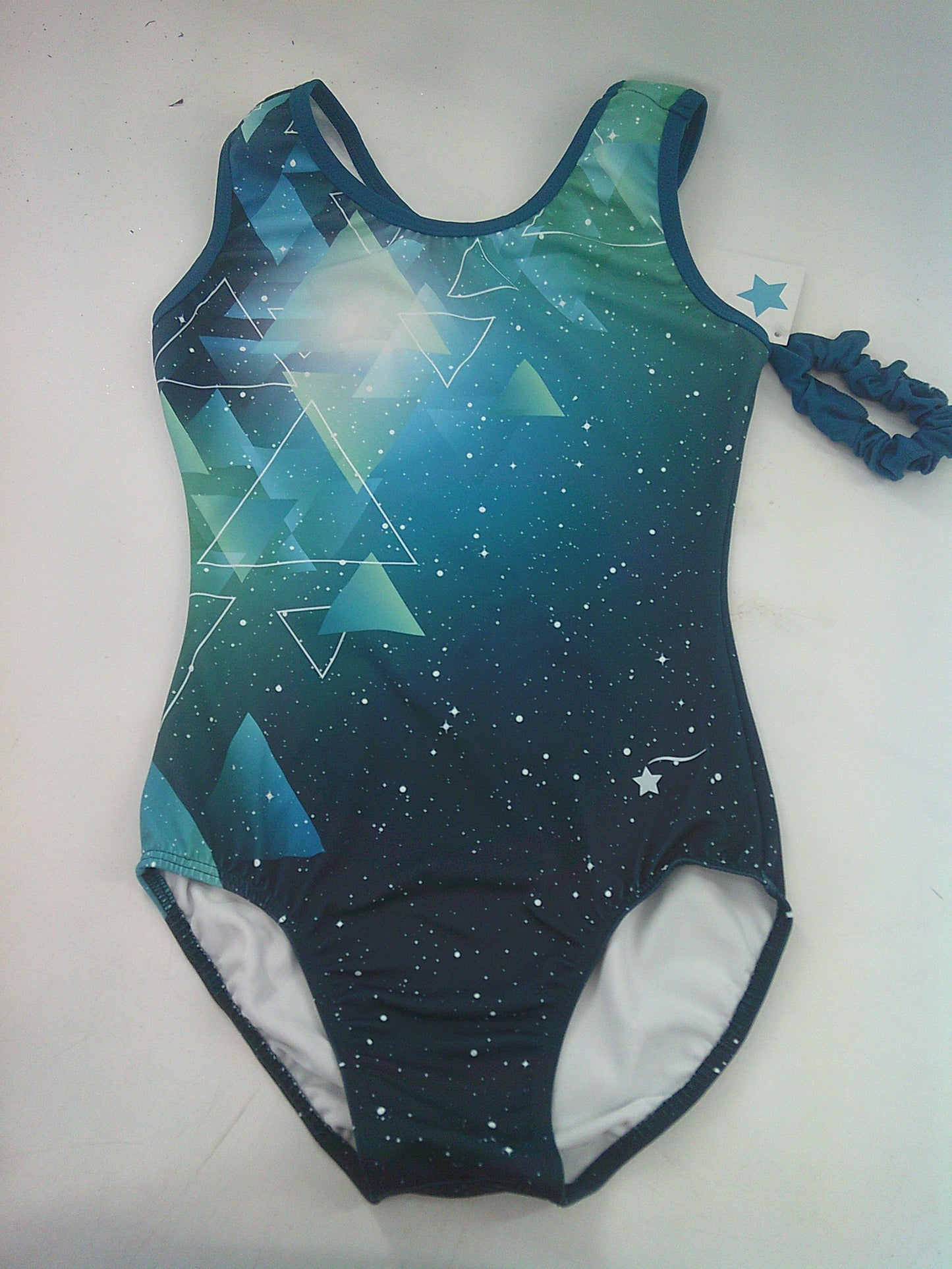 New Leotard Destira Northern Lights Adult Medium Green Acro Tumbling