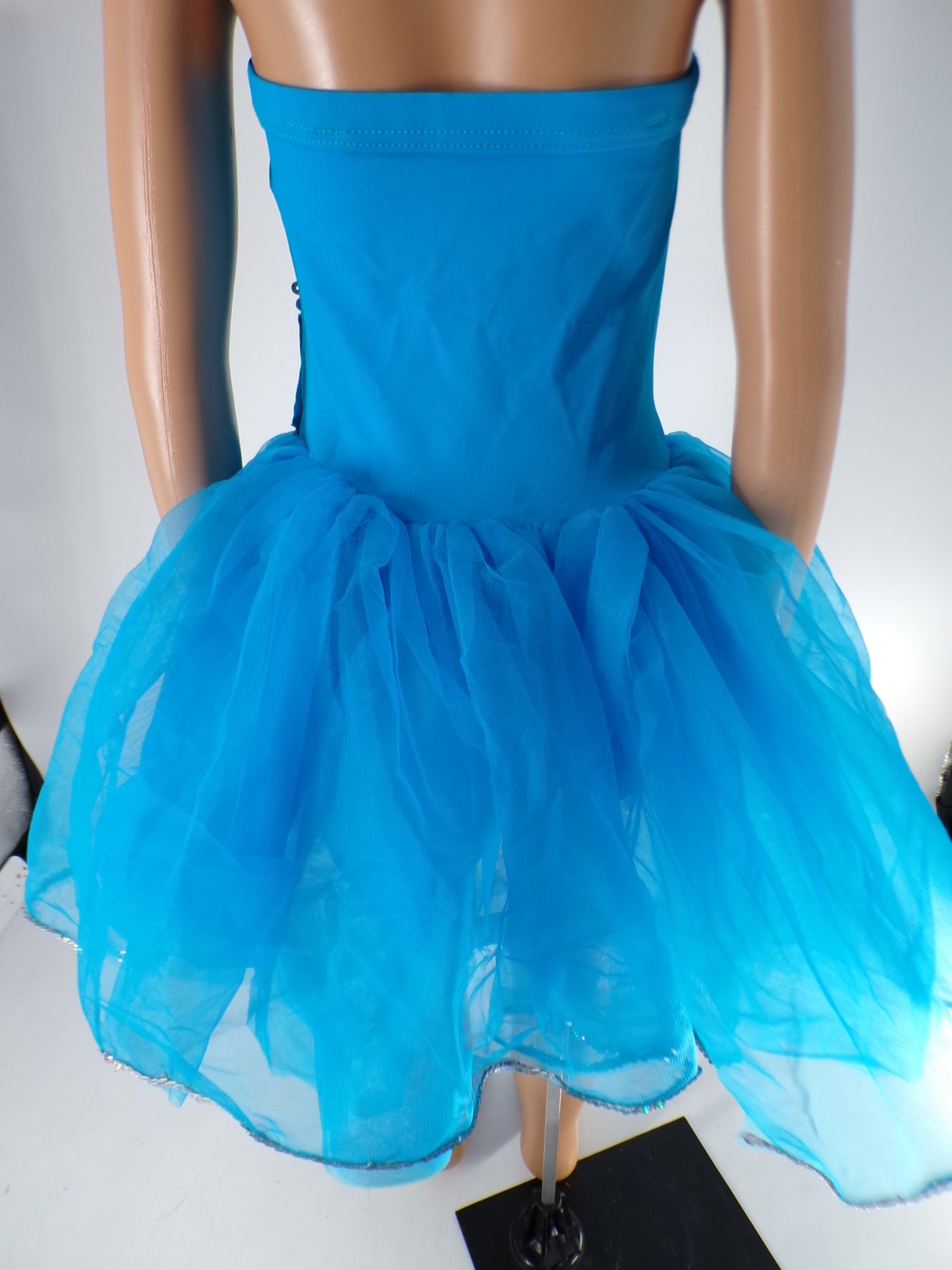 Pre-Owned Costume Weissman  4427 Medium Child Turquoise Tutu Jazz Sequin