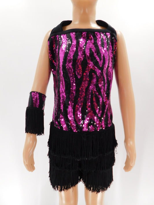 Pre-Owned Costume Weissman  5256 Sequin Medium Child Pink Purple  Jazz