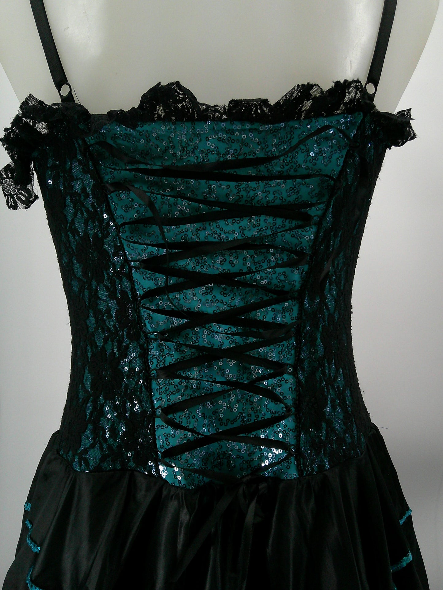 Pre-Owned Costume Revolution  797 Medium Adult Blue  Dress Jazz Sequin Can Can