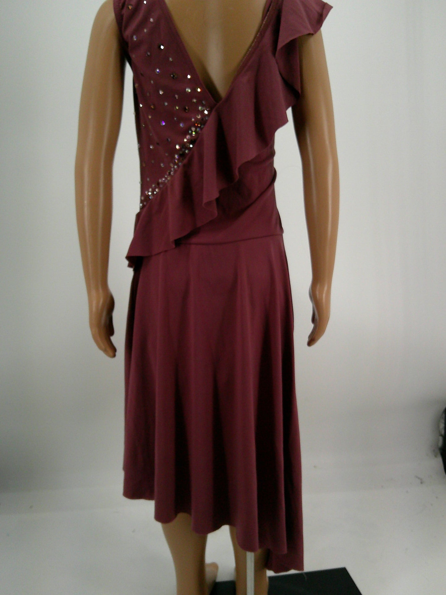 Pre-Owned Costume Weissman  D12571 Small Adult Rose Dress Lyrical Rhinestones