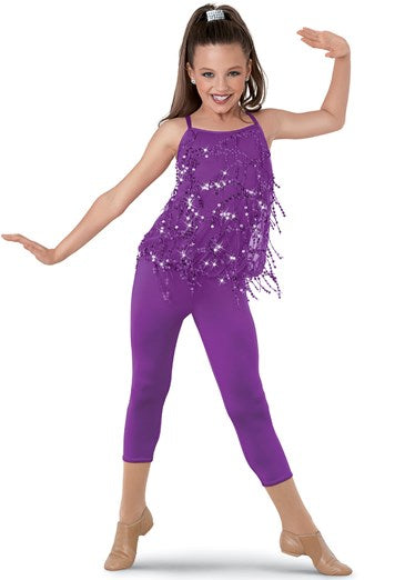 Pre-Owned Costume Weissman  8490 Medium Child Purple  Jazz Sequin