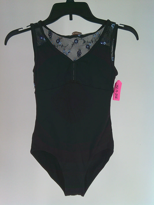 Pre-Owned Leotard KH Martin   Small Adult Black Blue  Ballet