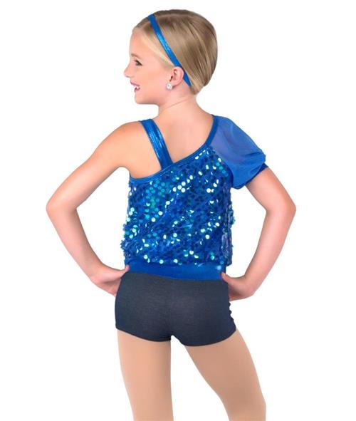 Pre-Owned Costume AWCT  V1686 Large Child Coral Unitard Jazz Sequin