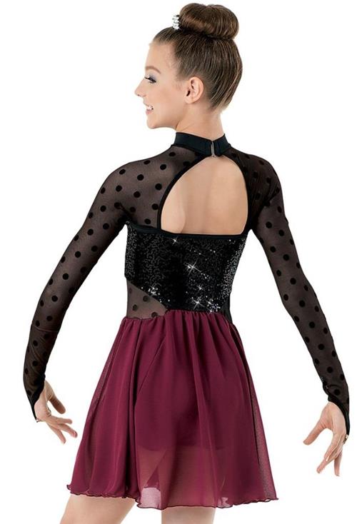 Pre-Owned Costume Weissman 9759 Medium Child Burgundy Dress Lyrical Sequin