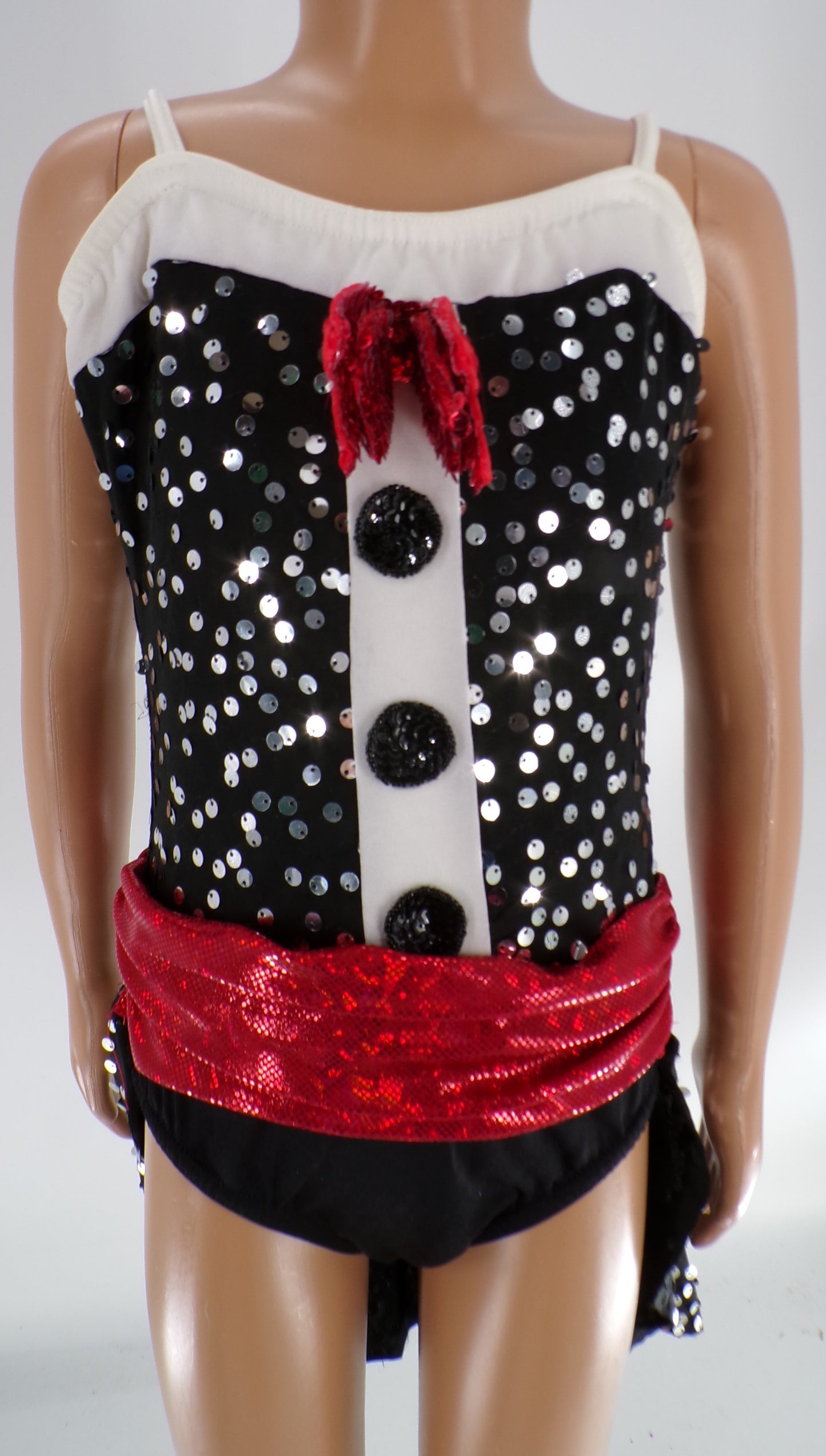 Pre-Owned Costume Costume Gallery  14340 Medium Child Red  Jazz Sequins