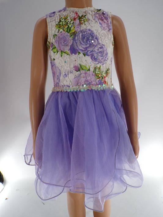 Pre-Owned Costume Gallery  18212 Medium Child Lavender  Lyrical Sequins