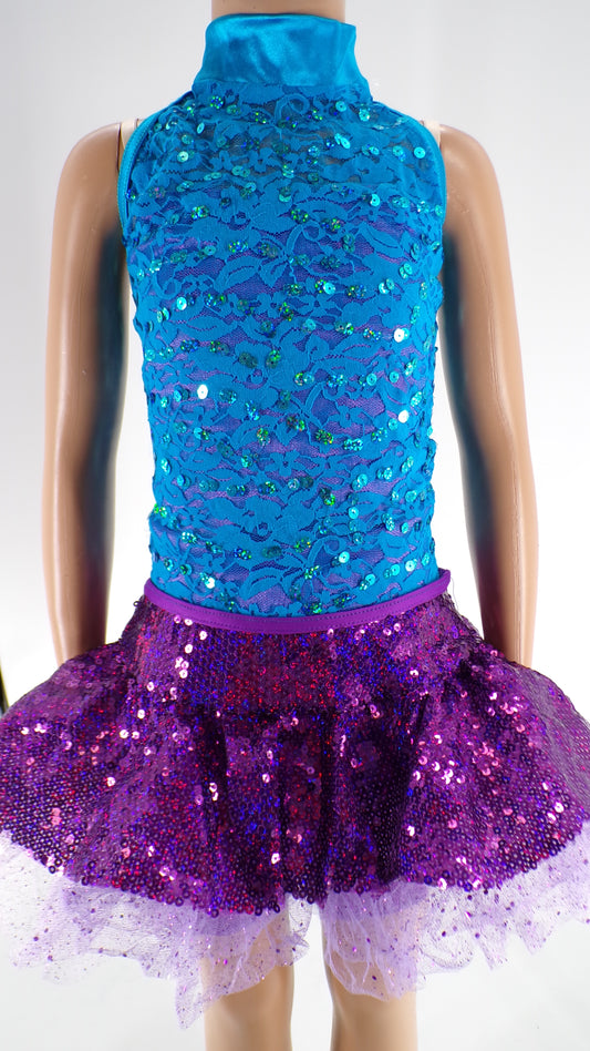 Pre-Owned Costume Weissman  9720 Large Child Turquoise  Jazz