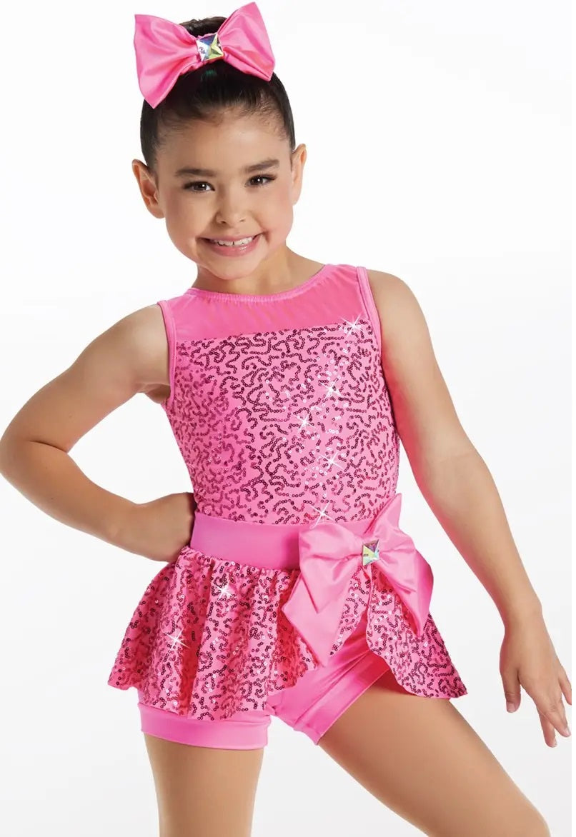 Pre-Owned Costume Weissman 13027 Medium Adult Orange Peplum Jazz Tap Sequins