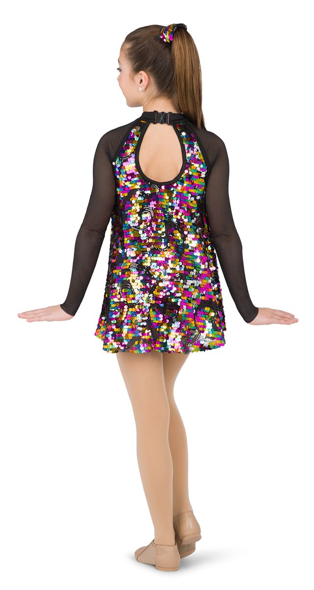 Pre-Owned Costume Costume Gallery  19668 Small Adult Multi Dress Jazz Tap Sequins