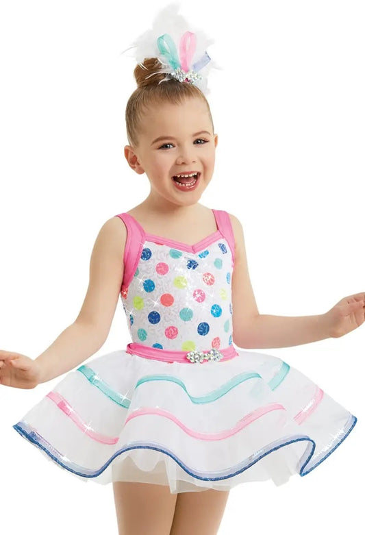 Pre-Owned Costume Weissman  11296 Small Child White Dress Jazz Sequin