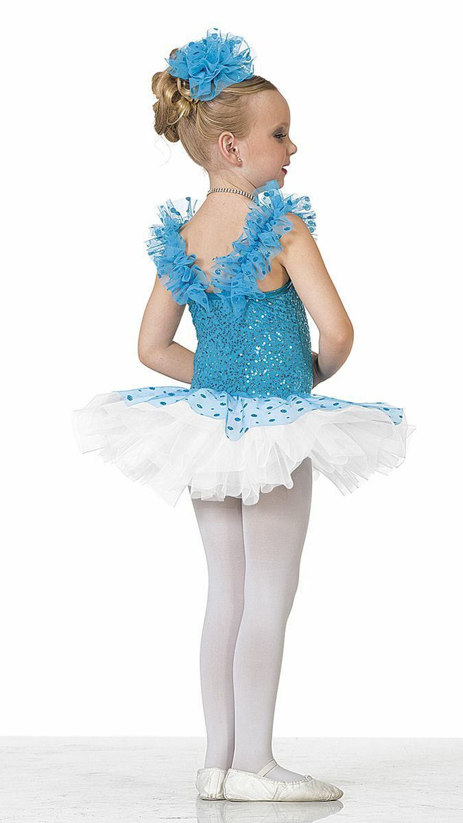 Pre-Owned Costume Art Stone 2126 Large Child Turquoise Ballet Sequin