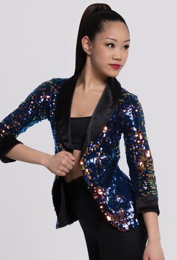 Pre-Owned Costume Weissman   Small Adult Blue Suit Jazz Tap Sequins